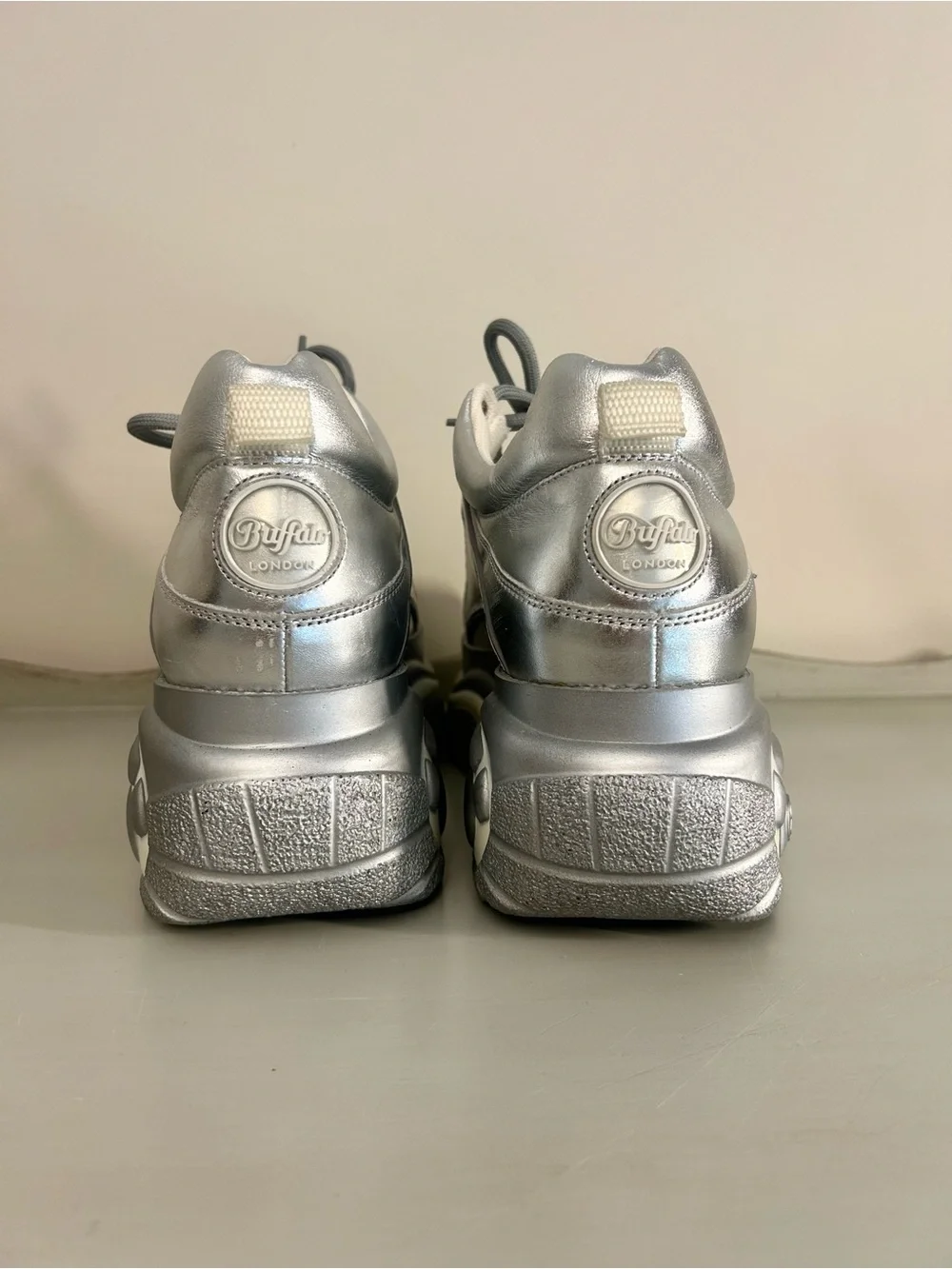 Buffalo London Silver Platform Sneakers